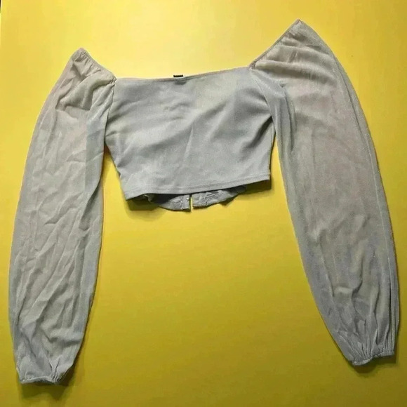 BREEZY CHIFFON CROPPED CORSET TOP - Picture 3 of 4